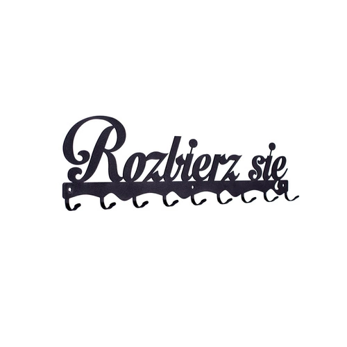 Wieszak ścienny do przedpokoju Rozbierz się Intesi czarny metalowy industrialny 60 cm