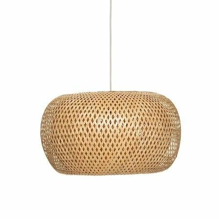 Lampa wisząca bambusowa Nam Atmosphera boho do salonu i jadalni naturalny 46 cm