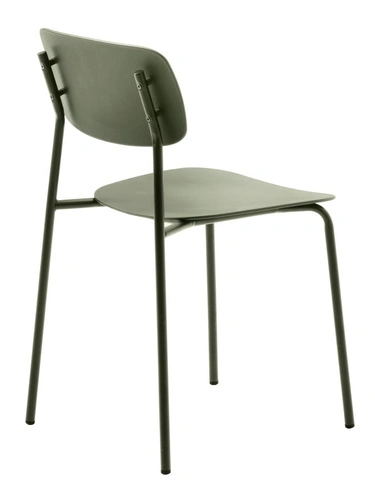 Krzesło do jadalni Kirkland oliwkowe nowoczesne z tworzywa