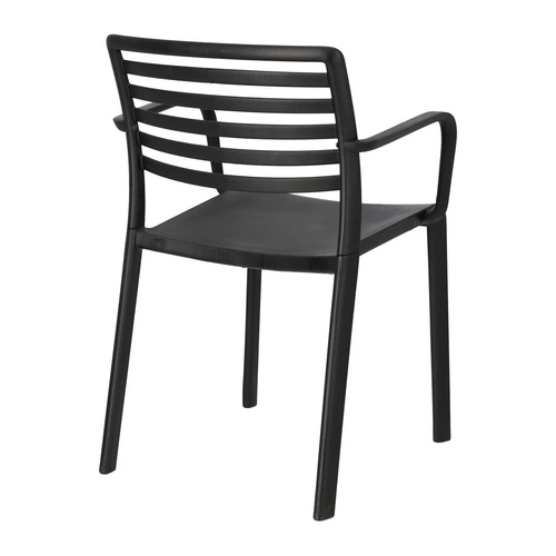 Krzesło z podłokietnikami Lama czarne sztaplowane