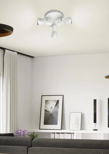 Plafon sufitowy Picardo biały matowy 3xE14 stalowy nowoczesny do salonu 29 cm