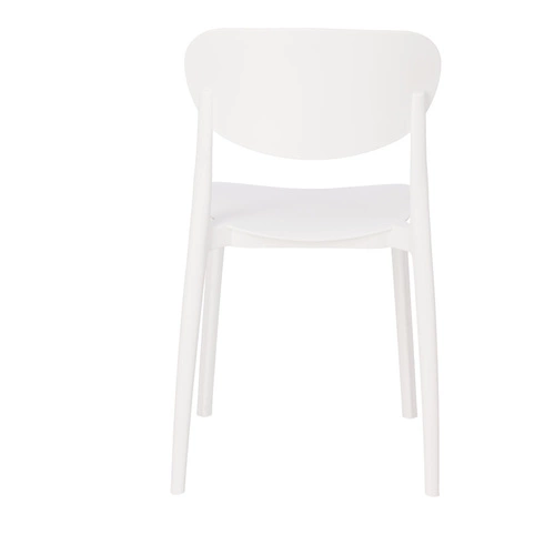 Krzesło Plasta białe do jadalni i ogrodu z polipropylenu, łatwe czyszczenie, sztaplowane 5five