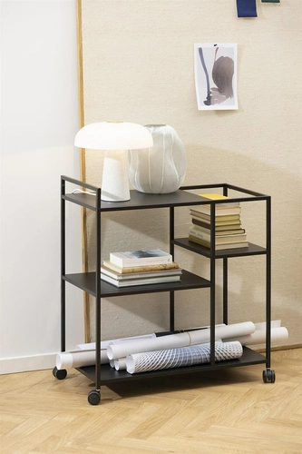 Metalowy wózek barowy na kółkach Newcastle Actona industrialny do kuchni i salonu 78 cm