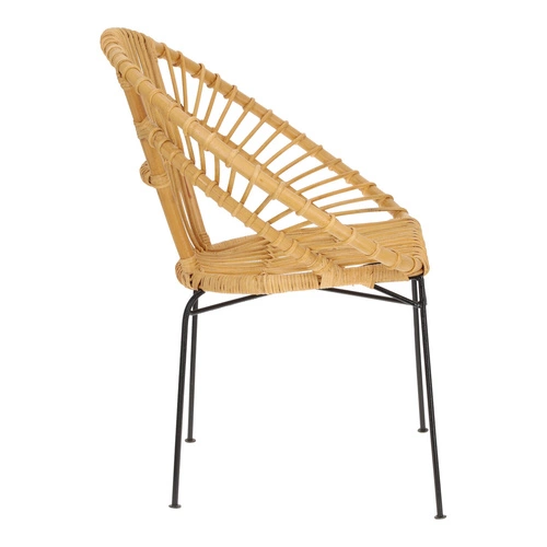 Fotel wypoczynkowy rattanowy Keko Atmosphera boho do salonu na metalowych nogach