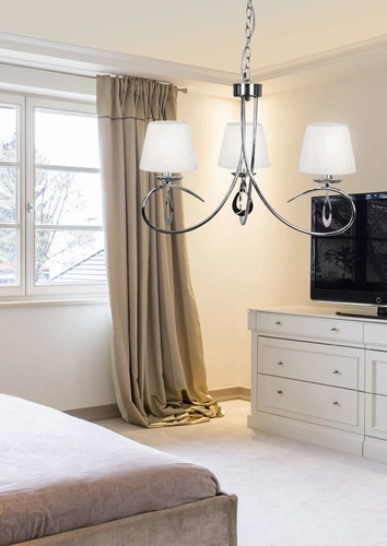 Lampa wisząca Arnika 3-punktowa biała do salonu i jadalni w stylu prowansalskim