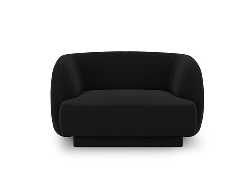Fotel wypoczynkowy Miley Black Velvet welurowy do salonu nowoczesny czarny z podłokietnikami