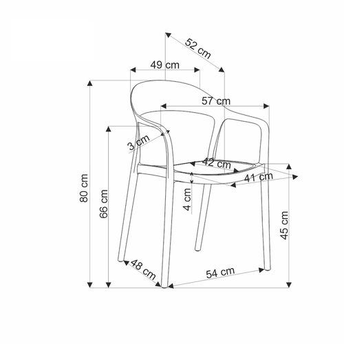 Krzesło do jadalni Sorana Intesi białe z naturalnym akcentem, nowoczesne, łatwe czyszczenie, sztaplowane