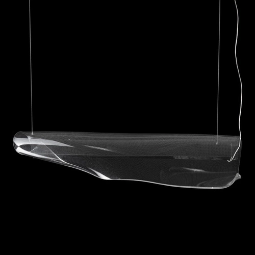 Lampa wisząca LED Cortina no. 2 nowoczesna chromowana do salonu i jadalni regulowana