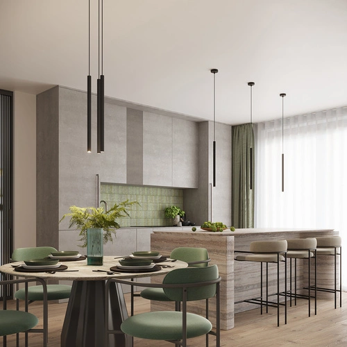 Lampa sufitowa ARCHE 2P czarna nowoczesna do salonu i jadalni nad stół