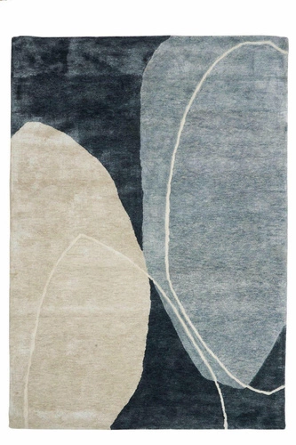 Dywan nowoczesny Glacier Blue 200x300 do salonu i sypialni, ręcznie tkany, wiskoza, beżowo-niebieski