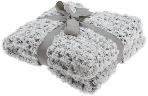 Koc gruby Rose Grey 180x130 cm miękki i puszysty na kanapę lub do salonu Intesi