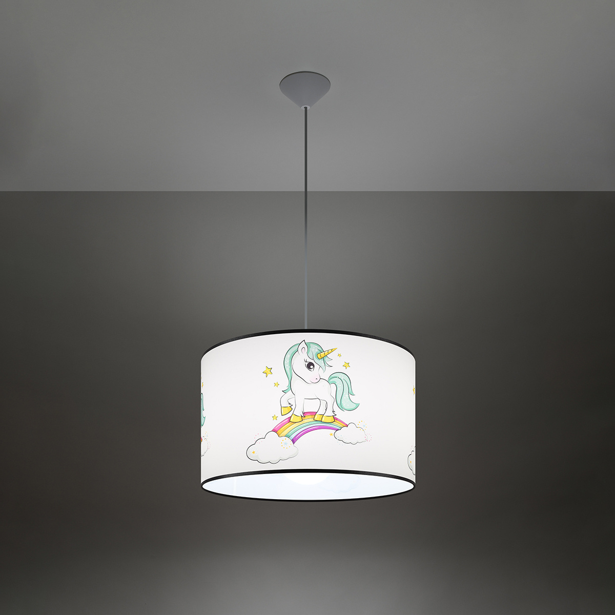 Lampa wisząca UNICORN 40 nowoczesna do pokoju dziecięcego jednorożec 40 cm SOLLUX