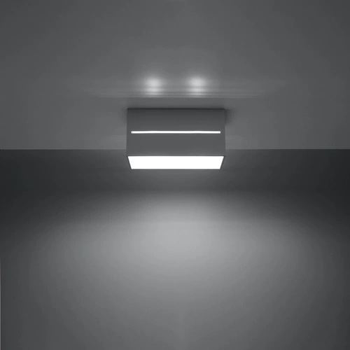 Plafon sufitowy LOBO MAXI szary nowoczesny metalowy do salonu kuchni i sypialni 20 cm