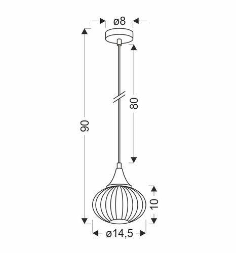 Lampa wisząca kula Exeter czarna szklana nowoczesna do salonu i jadalni 14,5 cm