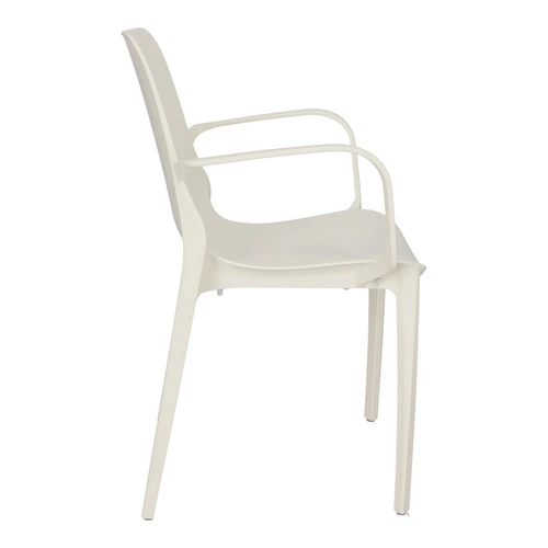 Krzesło ogrodowe Ginevra SCAB Design białe z podłokietnikami, sztaplowane, nowoczesne tworzywo