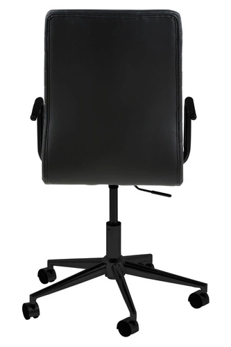 Winslow wygodny fotel biurowy ergonomiczny obrotowy czarny skórzany z podłokietnikami do biura