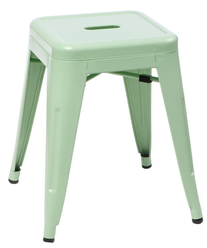 Taboret metalowy Paris zielony inspirowany Tolix do kuchni i salonu nowoczesny 46 cm