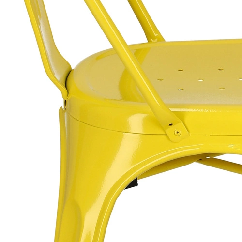 Krzesło metalowe Paris żółte inspirowane Tolix do jadalni i kuchni industrialne D2.DESIGN