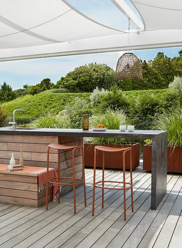 Hoker metalowy Trick zielony 75 cm nowoczesny bez oparcia do kuchni i ogrodu SCAB Design