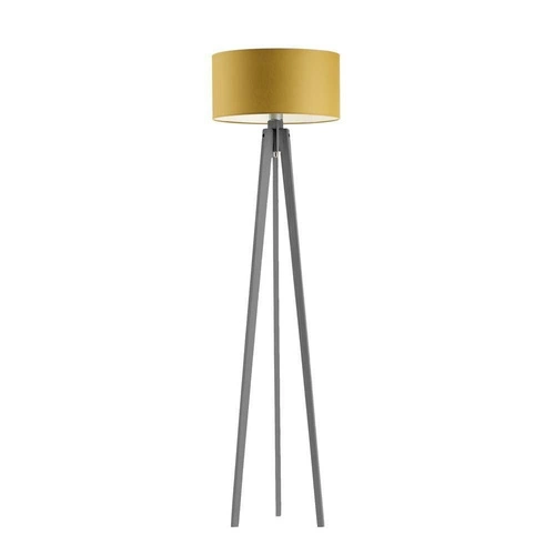 Lampa podłogowa MIAMI abażur musztardowy stelaż popielaty