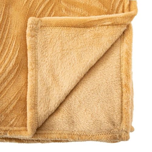 Koc flanelowy Zoa ciepły i miękki na kanapę do salonu żółty Atmosphera 150x125 cm