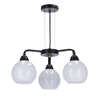 Lampa wisząca Caldera czarna z białym kloszem 3-punktowa do salonu lub nad stół