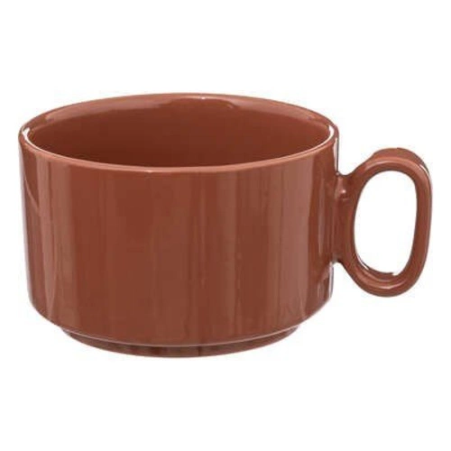 Zestaw 4 nowoczesnych kubków ceramicznych Coll 250 ml w złotym stojaku do kawy i herbaty