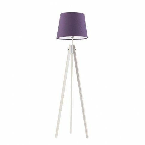 Lampa podłogowa ARUBA abażur fioletowy stelaż biały