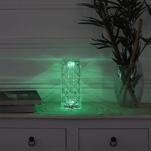 Lampka nocna LED Crystal Intesi glamour z pilotem 12 kolorów do sypialni i salonu 21,5 cm