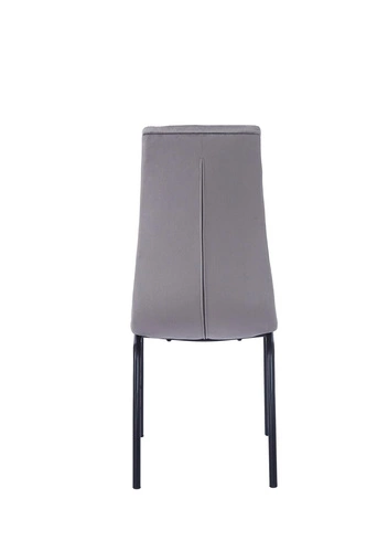 Krzesło do jadalni Ezara Intesi tapicerowane welur szare nowoczesne na czarnych nogach