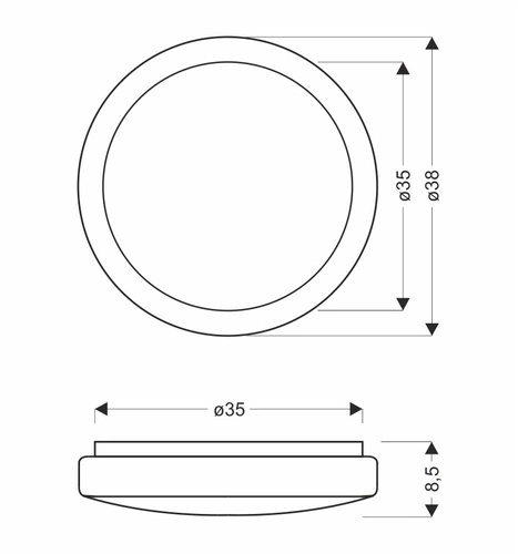 Lampa sufitowa Jasper plafon 24W LED  38cm biały 4000K