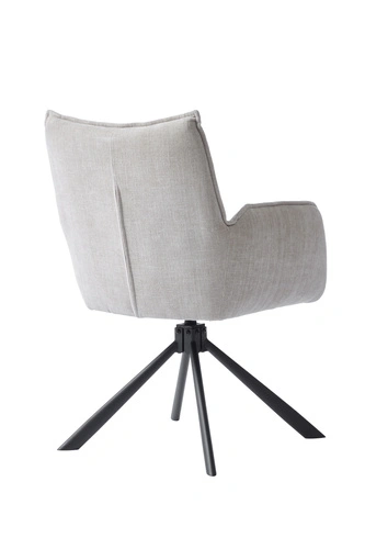 Fotel obrotowy tapicerowany Merys beżowy do salonu nowoczesny z podłokietnikami