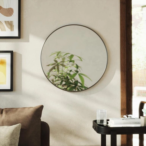 Lustro okrągłe Hubba 61 cm Umbra wiszące na ścianę nowoczesne do przedpokoju