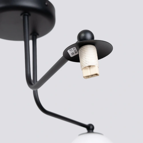 Żyrandol ASTRAL 3 czarny minimalistyczny szklane kule do salonu i jadalni SOLLUX