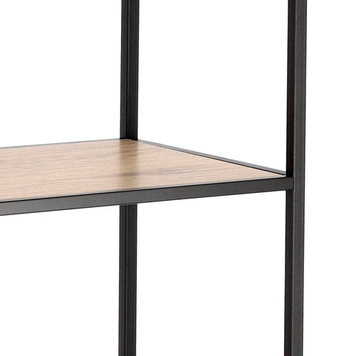 Regał do salonu Oxford I nowoczesny loftowy na książki 4 półki dąb i czarny metal Intesi