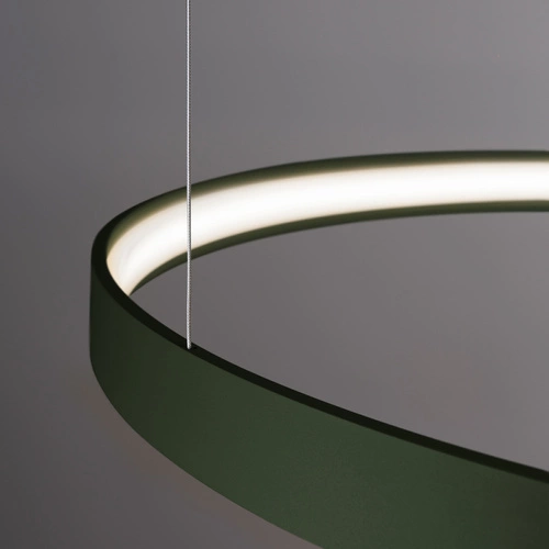 Żyrandol LED RIO 3 nowoczesny zielona oliwka regulowany do salonu, kuchni i jadalni