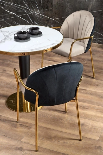 Stół okrągły biały marmur Mosa Intesi nowoczesny glamour do jadalni i salonu na jednej nodze