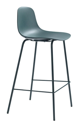 Hoker Whitby niebieski z oparciem nowoczesny do kuchni i wyspy 67 cm UNIQUE