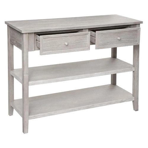 Konsola Charme skandynawska z szufladami i półkami do przedpokoju lub sypialni, drewno bielone