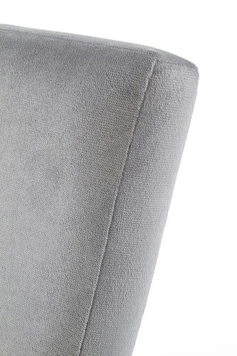 Krzesło tapicerowane Adrien szare welurowe do jadalni i salonu na drewnianych nogach