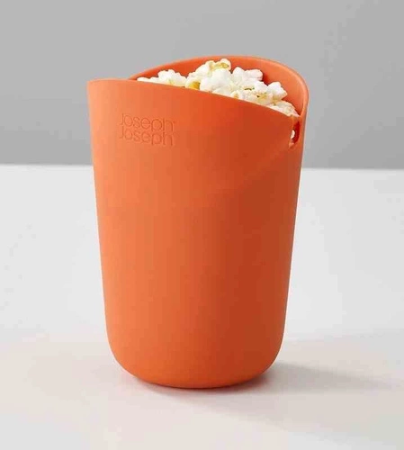 JJ - Zestaw 2 pojemników do popcornu, M-Cuisine pomarańczowy/szary