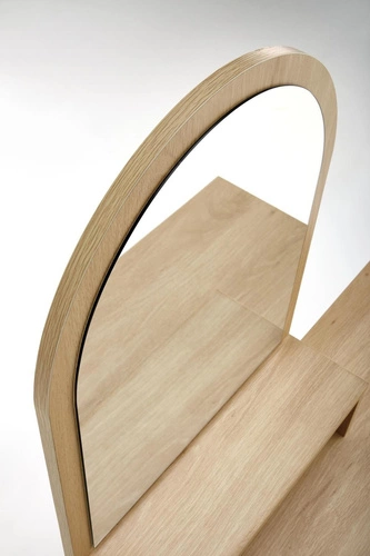 Toaletka kosmetyczna boho Makar z lustrem i szufladami do sypialni, naturalna i czarna