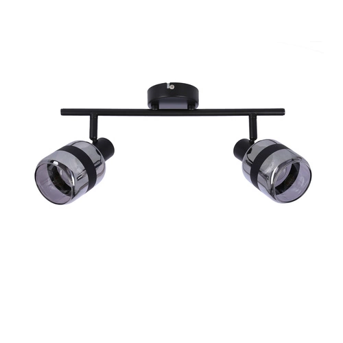Lampa Yuki lampa listwa czarny matowy  2x15W E14 klosz dymiony