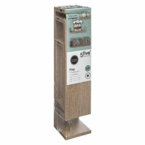 Zestaw 3 półek ściennych Edge dąb naturalny wiszące półki na książki do salonu i biura