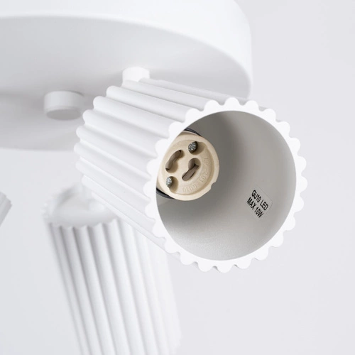 Plafon sufitowy biały nowoczesny KARBON 3P do salonu i sypialni z ruchomym kloszem