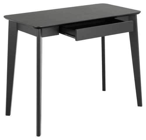 Biurko Roxby czarne nowoczesne z szufladą do pracy i biura, skandynawski styl 100x50 cm