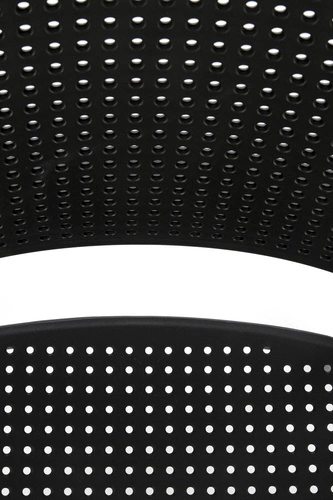 Krzesło ogrodowe Sylie Intesi czarne z tworzywa sztaplowane nowoczesne do ogrodu i na balkon