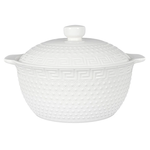 Ceramiczny zestaw do zup Intesi biały nowoczesny komplet obiadowy dla 6 osób do kuchni