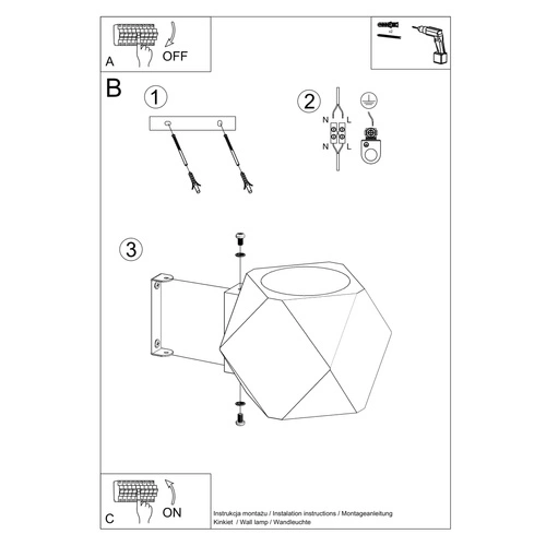 Kinkiet ścienny WOODY nowoczesny z naturalnego drewna do salonu i sypialni Sollux