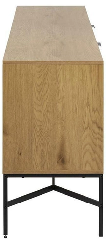 Komoda Jaipur industrialna dąb artisan z szufladą i frezowanym frontem 180 cm do salonu